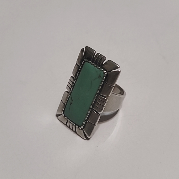 Carolyn Pollack Relios Turquoise Sterling Silver Ring sz8 - Picture 3 of 11